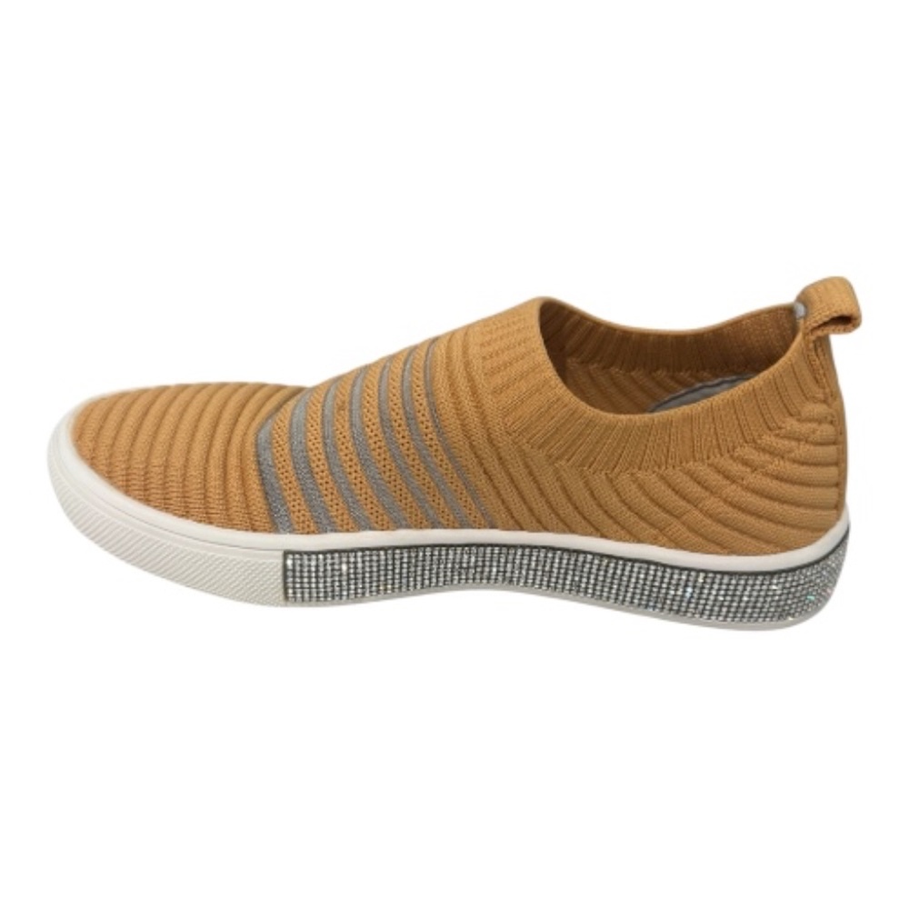 Bernie Mev Iris Slip-On Sneaker, Mustard, Rhinestone Sole,Comfort Knit Styl -NWB - Picture 5 of 7